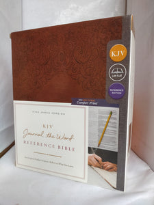KJV, Journal the Word Bible, Bonded Leather, Brown, Red Letter Edition: Reflect, Journal, or Create Art Next to Your Favorite Verses Bonded Leather – Import,