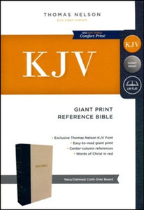 KJV Reference Bible, Giant Print, Blue and Tan, Hardcover