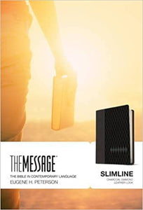 Message Slimline Edition, The: The Bible in Contemporary Language, Slimline, Charcoal Diamond Leather-Look Leather Bound