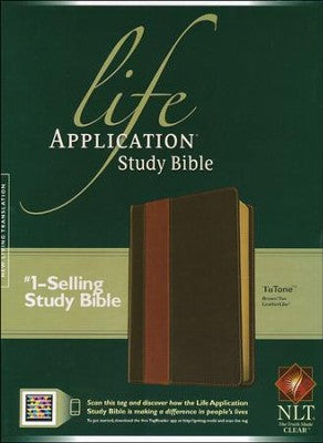 NLT Life Application Study Bible 2nd Edition, Leatherlike brown & tan indexed