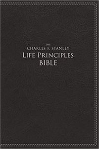 NIV, The Charles F. Stanley Life Principles Bible, Leathersoft, Black: Holy Bible, New International Version Imitation Leather – Large Print