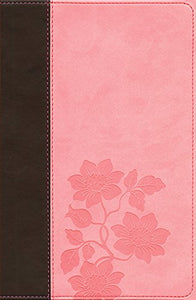 NLT Slimline Center Column Reference Bible, Indexed: New Living Translation Dark Brown / Pink Flowers TuTone LeatherLike Slimline Center Column Reference (Slimline Reference: NLTse)