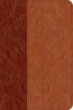 Load image into Gallery viewer, NLT Slimline Center Column Reference Bible, TuTone Indexed Imitation Leather (Red Letter, LeatherLike, Brown/Tan)
