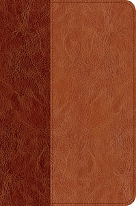 NLT Slimline Center Column Reference Bible, TuTone Indexed Imitation Leather (Red Letter, LeatherLike, Brown/Tan)
