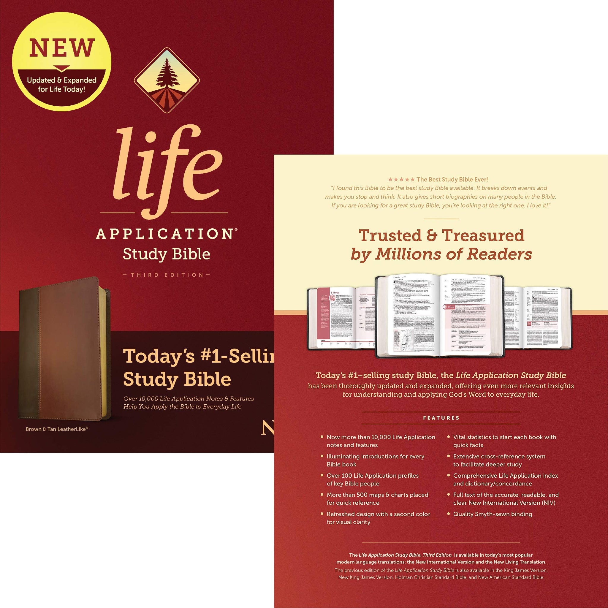 NIV Large Print Life Application Study Bible Hardcover Letter In Red Indexed Third Edition I.261875070 - Foto 6