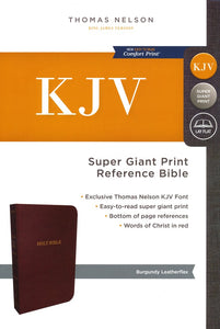 KJV Reference Bible Super Giant Print, Burgundy