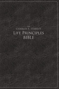 NKJV, The Charles F. Stanley Life Principles Bible, Large Print, Leathersoft, Black, Thumb Indexed