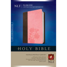 Load image into Gallery viewer, NLT Slimline Center Column Reference Bible, Brown/Pink (Slimline Reference: NLT) Imitation Leather
